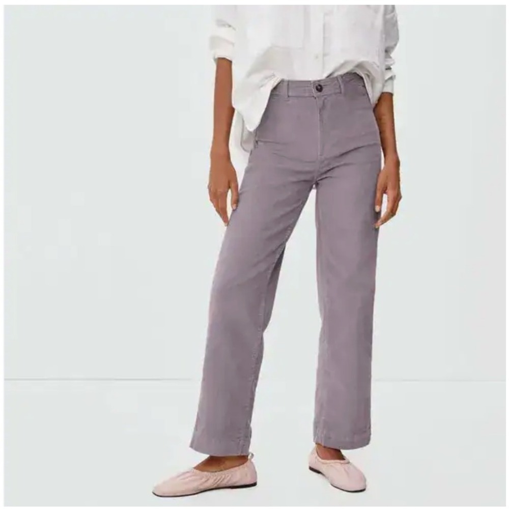 Everlane Wide Leg Corduroy Pant Dusty Mauve Purple High Rise Retro Size 4